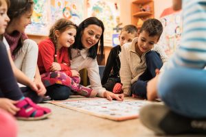 Preschool teacher with students- Lake County, OH- Little Scholars Early Learning Center